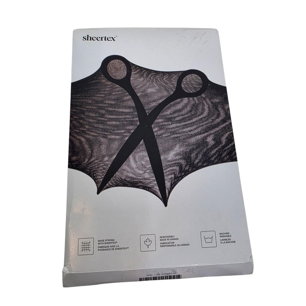 SHEERTEX Classic Sheer Rip-Resist Pantyhose Womens XL Black Shaper Nylon